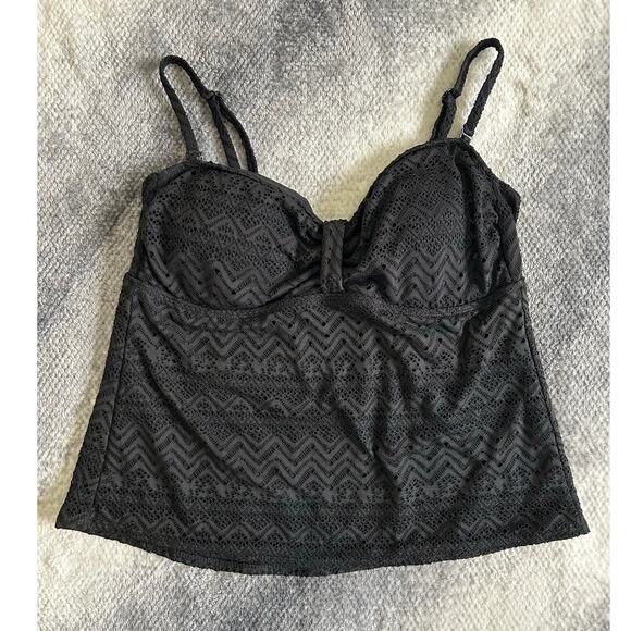 Catalina Other - Catalina Missy Solid Black Crochet Bandini Swimsuit Top Size XL 16 - 18